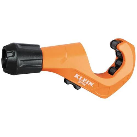Klein Tools 50046 tubing cutter, orange body with black adjustment knob, for 1/8–1 3/8 in. copper/aluminum.