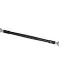 Black Adjustable Shifter Linkage Rod For Harley Davidson Softail Touring And Trike Ride Ready 11.5 To 12.5 Inch 6061 T6 Aluminum With Stainless Steel Joints And Five Sixteenths Inch Stud Compatibility, shown angled
