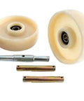 Premium Wheel Kit For Manual Pallet Jack H 2186 With White Nylon Wheels, Heavy Duty Replacement Parts