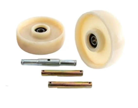 Premium Wheel Kit For Manual Pallet Jack H 2186 With White Nylon Wheels, Heavy Duty Replacement Parts