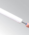 Heavy Duty Long Handle Pallet Stretch Wrap Dispenser For No Sweat Warehouse Hustle With Slick Spool Action And Easy Grip for securing loads.