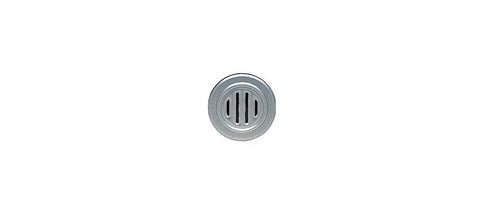 Satin Anodized Aluminum No-Draft Speak-Thru For Ticket Windows And Box Offices, circular design, front view