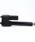 Badass Electric Linear Actuator Pumps Out 7000N of Thrust on 12V 24V 36V or 48V With a Rock Solid 300mm Stroke, shown in black.