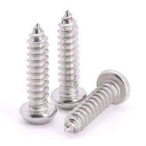 Close-up of Button Head Socket Cap Screws Set For Sheet Metal And Wood M4 X 35mm 60 Pieces 304 Stainless Steel 18-8 Hex Drive