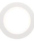 Slick 4 Inch Led Ceiling Light Low Profile Surface Mount Downlight Wet Rated Matte White Trim, round design for bright illumination.