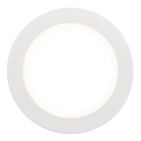Slick 4 Inch Led Ceiling Light Low Profile Surface Mount Downlight Wet Rated Matte White Trim, round design for bright illumination.