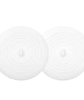 Six Inch Tub Stopper Two Pack Bpa Free Soft Silicone Drain Plug For Bathtub Bathroom Sink Shower Hair Water Blocker large universal fit white.