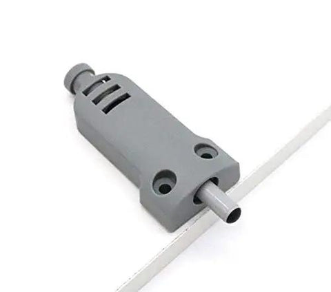 Twenty Pack Heavy Duty Abs Plastic Soft Close Cabinet Door Buffers With Straightforward Hole Mount Setup For Quieter Kitchen Cupboard And Furniture Closing Repairs, grey buffer with mounting holes.