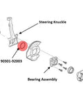 Diagram showing parts for 2 Piece Front Wheel Bearing O Ring Set Direct Replacement For Toyota Tacoma 2003 To 2024 and Lexus GX470.