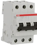 Front view of Miniature Circuit Breaker With DIN Rail Mount K Curve 3 Pole 32A For Control Panels And Industrial Equipment