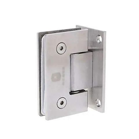 Zero Hassle Heavy Duty Self Closing Shower Door Hinge For Toughened Glass Bathroom Hardware in black steel, wall mount design for smooth auto closing.