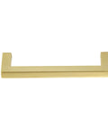 Modern Square Cabinet Pull Handle With Golden Champagne Finish, 5.39-Inch Length, 5-Inch Hole Center, 10-Pack, Front View