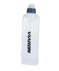 Curved Water Bottle For Running And Cycling 400ml Ergonomic Sports Flask Lightweight Squeeze Cup for Waist Pack, side view.