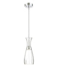 Mila 11W LED Pendant Light Sleek Chrome Finish With Optical Ribbed Shade 2700K Warm White, Integrated LED, 494 Lumens