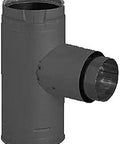 3 Inch Increaser Adapter Black Tee with Cleanout Cap for Pellet Venting, heavy-duty double wall pipe with stainless inner wall