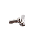 Close-up of stainless steel nipples, part of the 10 Pcs 245mm To 305mm 14G Stainless Steel Bicycle Spokes And Nipples For Mountain Road And Electric Bikes 700C Wheels Built For Beefy Strength And Lasting Durability With Precise Length And Bend For True Tension