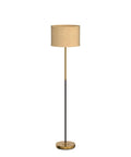 Emery LED Floor Lamp With Drum Shade, Tall Mid Century Standing Light For Bedroom Reading, Modern Living Room And Office Lighting With Brass Finish