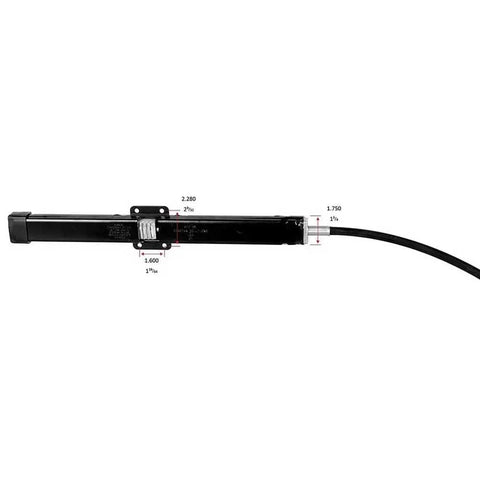 Back Mount Rack Steering Cable For Boats, 15 Feet, SSC13415 Beefed Up Stainless Steel Output Ends, cable with measurements shown