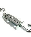Top Shelf 48 Pack Security Pad Bolts Rust Proof Zinc Surface Mount Slide Latch For Shed Gates And Exterior Doors showing a bright zinc slide latch and keeps.