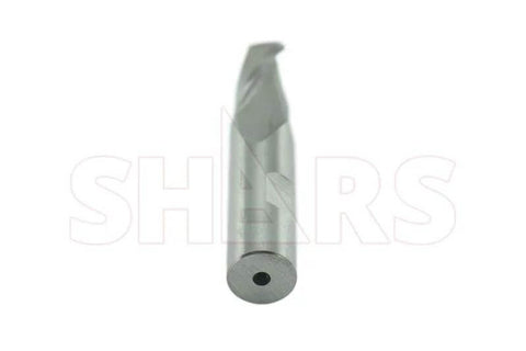 Shars 3/4 in HSS 2-flute ball-nose end mill, single end, side view