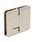 Pinnacle 180 Series Satin Nickel Glass To Glass Hinge Self Centering Reversible 5 Degree Pivot Pin 180 Degree Swing