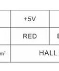 Wire color and function chart for Beefy 400W 24V Brushless DC Motor with Hall Sensor, indicating motor and hall wire connections.