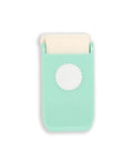 Multimaterial Scalloped Circle Punch For Card Making Scrapbooking And DIY Craft Projects Cuts Photo Paper Cardstock Acetate And More For Notebooks Planners And Albums 2.54 Cm Diameter Turquoise front view.
