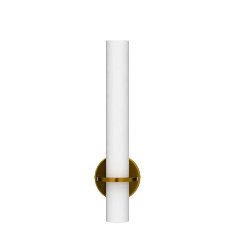 Two Pack Gold Bathroom Wall Sconces 18 Inch Modern LED Dimmable Wall Lights With Acrylic Lampshades Brushed Gold Finish