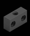 Heavy Duty T8 Acme Lead Screw Nut Block For 8mm Linear Guides With Hella Smooth Brass Or Pom Flange Mount, angled view.