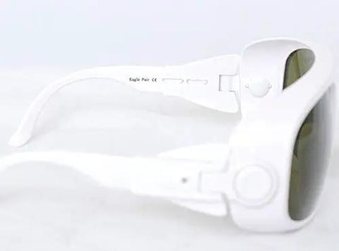 Game Changing Heavy Duty Ipl Safety Glasses And Laser Protection Goggles For Beauty Products, side view showcasing white adjustable frame.
