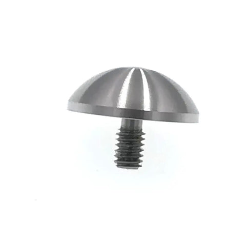 Spherical Point Contact Tip For Dial Indicator And Depth Gauge 1/2 Inch Diameter 4-48 UNF Thread Shank shown from side angle