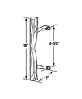 Sliding Door Wood Pull With Black Painted Brackets 6-5/8 Inch On Center Mounting Holes Hardwood Handle For Patio Doors Single Pack