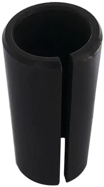 Close-up of a black reducer sleeve from the Router Collet And Nut Set With Reducer Sleeves 6 Piece Kit Includes 1/4 Inch 1/2 Inch And 12 mm Collets 1/2-3/8 Reducer 12.7-6Mm And 12.7-8Mm Adapters Built For DIYers And Pros Fits Popular Router Models