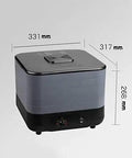 No Sweat Digital Food Dehydrator With Roomy Stackable Trays And Dead Easy Heat Controls For Preserving Premium Fruits Savory Beef Jerky Garden Herbs And Tail Wagging Dog Chews Backed By A Smart Forty Eight Hour Dial Plus Crisp Full Sweep Circulation, top view with dimensions shown.