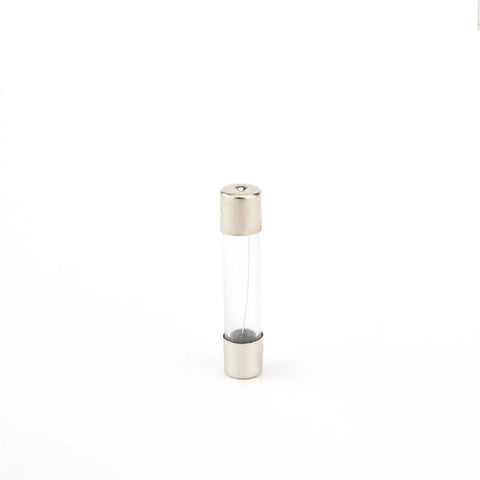 Close-up of a single 6x30mm glass fuse from the 100 Pieces Fast Blow Glass Fuse Kit 6x30mm Assortment 0.5A to 30A 250V.