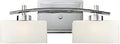 Eastbrook 18 Inch Wide Two Light Vanity Light in Polished Chrome Finish with White Opal Glass Shades for Bathrooms