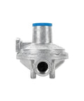 RV two-stage propane regulator with 1/4 NPT inlet, 3/8 NPT outlet for consistent gas flow, Camco-compatible for RV, camper, and trailer use.