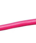 Close-up of plug on Outdoor Extension Cord 100 Ft Heavy Duty All Copper Wire 12/3 SJTW Weatherproof Vinyl Jacket With High Visibility Pink and Green Safety Stripe