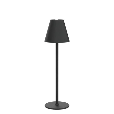 Cordless LED Table Lamp With 4000mAh Rechargeable Battery 3 Level Brightness Sleek Metal Shell Black Finish Minimalist Night Light