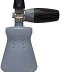 PF22.2 Foam Cannon Replacement Bottle for MTM Hydro, durable plastic, brass fittings, adjustable foam level shown in side view