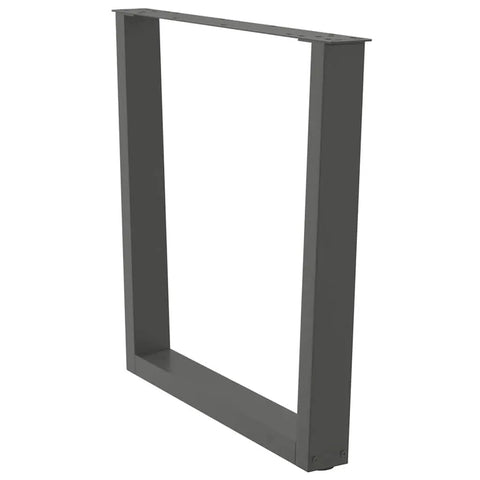 Adjustable Three Piece Steel Dining Table Legs For Tables And Benches, 80 cm anthracite V-shaped steel legs, side view