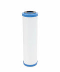 Premium RV Inline Water Filter Replacement Cartridge with 5 Micron Filtration for EVO Housing, white and blue cylindrical design.