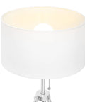 Sturdy Tripod Floor Lamp With Adjustable Height And 100 Percent Metal Body, Linen Drum Shade, E26 Socket, Brushed Nickel Finish