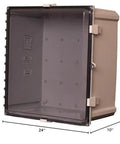 Rugged Polycarbonate Enclosure With Hinged Locking Clear Cover 24 X 24 X 10 Inches IP68 NEMA 4X Non-Metallic Control Box UL Listed