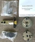 Components of Polished Brass Conversion Kit For Sectional And Escutcheon Handlesets With Interior Levers Includes Single And Double Cylinder Options