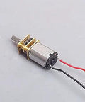 Three Mini Micro N20 Gear Motors DC 3V To 6V with full metal gearbox, showing a compact design for DIY robot projects, side view.