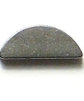 2mm By 3.7mm Woodruff Key Box Of 5 For Small Shafts, Metric Silver Finish, half-moon shape, steel material, side view