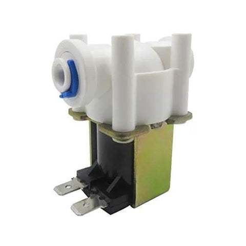 One Quarter Inch Thread DC 12V Solenoid Valve NC Normally Closed Water Inlet Flow Switch, side view of compact design