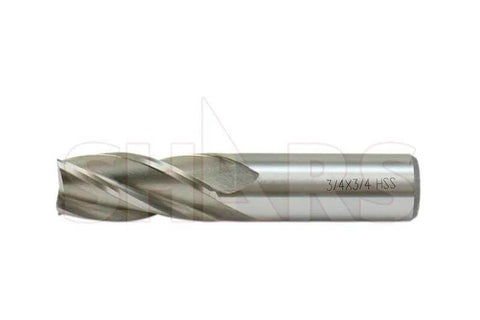 End mill, center-cut, HSS, uncoated, 4-flute, single-end