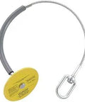 Lightweight Steel Drop Thru Anchor With 6 Inch Plate And 4 Foot Cable Reusable Fall Protection Anchor In Bright Yellow